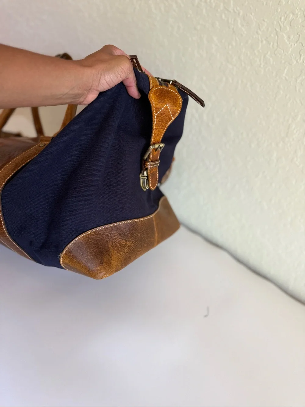 F.H Wadsworth Nylon/leather Weekender Bag